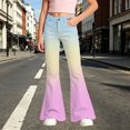 thumbnail image 2 of Mnyotv Gradient Print Flared Leggings for Girls Casual High Waisted Sports Yoga Pants with Pockets Size 13-14 Year, 2 of 4