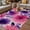 DeepPink Purple Beige, variant on Watercolor Floral Outdoor Rug for Patio/Deck/Porch, Non-Slip Large Area Rug 3 x 5 Ft, Spring Flowers Botanical Vintage Indoor Outdoor Rugs Washable Area Rugs, Reversible Camping Rug Carpet Runner