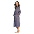 thumbnail image 3 of Turquaz Linen Lightweight Long Waffle Kimono Spa Robe for Women (SM, Charcoal), 3 of 5