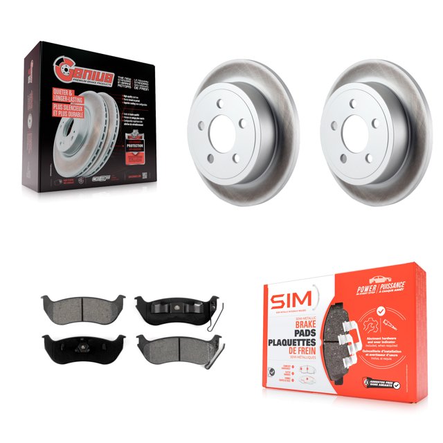 Transit Auto Rear Coated Disc Brake Rotors and Semi-Metallic Pads Kit for Car Jeep Liberty Wrangler TJ KGS-101232