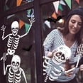 thumbnail image 3 of 4pcs Halloween Skeleton Window Clings - Spooky PVC Stickers for Glass & Walls, Perfect for Haunted House Parties & Home Decor, 3 of 5