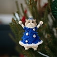 thumbnail image 5 of Calico Cat Christmas Tree Ornament, 2D Acrylic Cat in White Christmas Dress, Christmas Animal Ornament Xmas Decor Tree Hanging, Cute Cat Pet Hanging Ornament for Xmas Tree Car Backpacks Home Decor, 5 of 6