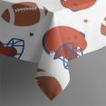 thumbnail image 3 of White Background Football Helmets Pattern Rectangle Tablecloth 60"x120",Waterproof Polyester Rectangle Table Cloth, Wipeable Spillproof Polyester Tablecloth for Dining, Camping, Indoor and Outdoor, 3 of 6
