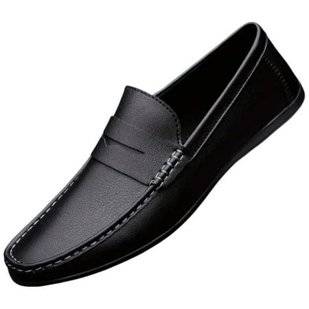 Men s Solid Colour Vintage Slip On Penny Loafer Shoes  Comfy Non Slip Durable Rubber Sole Formal Shoes for Men s Outdoor Activities