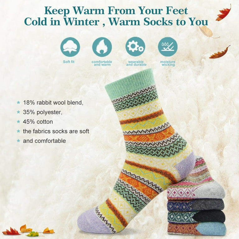 Womens Rabbit Wool Thermal Socks Ultra Warm Thick Boot Socks 12