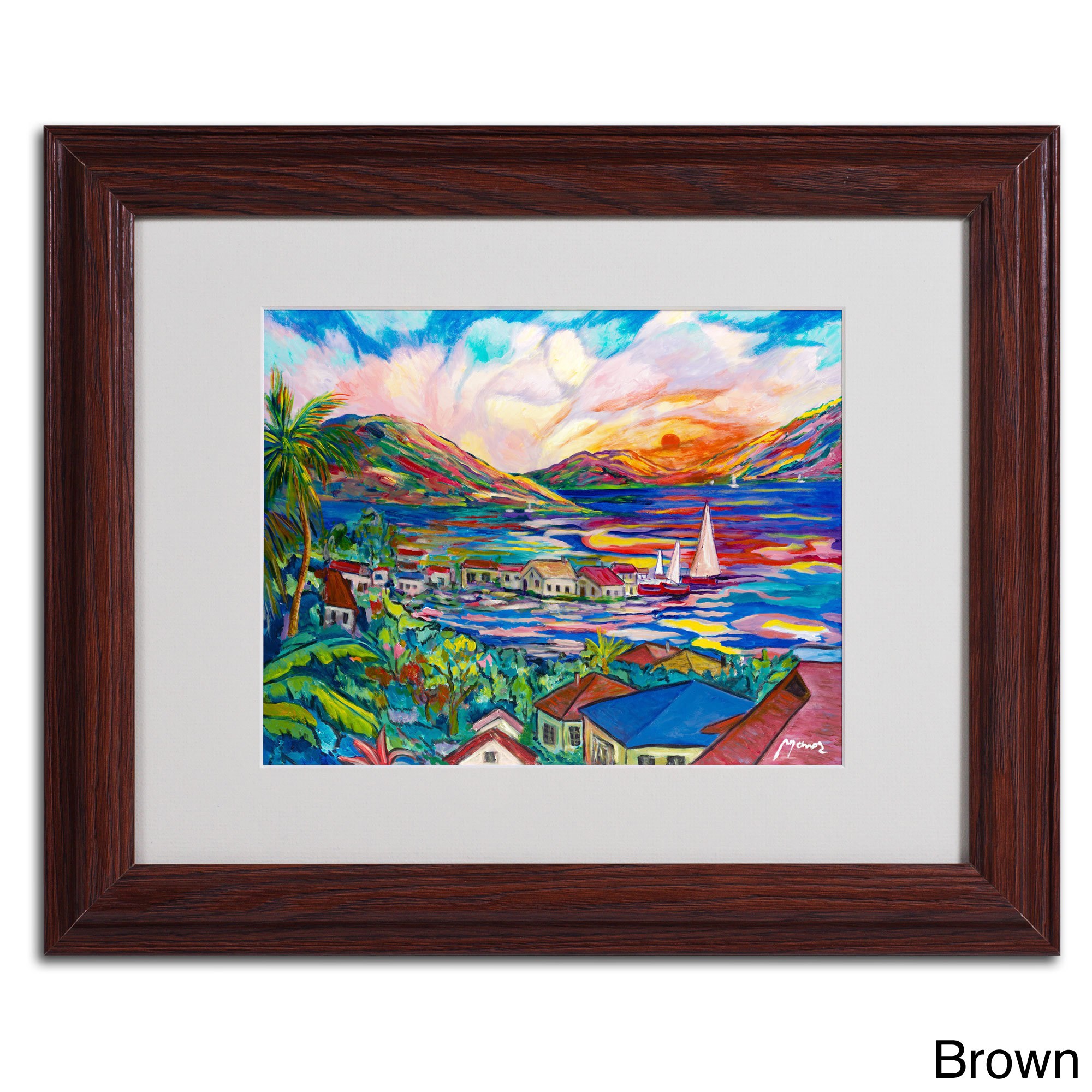 Trademark Fine Art "Sunset" Canvas Art by Manor Shadian, Black Frame