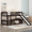 Espresso, variant on Harper & Bright Designs Twin over Twin Low Bunk Bed with Slide, Multifunctional Wooden Floor Bunk Bed Frame with Small Door for Boys Girls, White