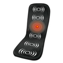 Health Touch Double-Sided Full Body Massage Mat, 5 Vibration Motors Massage with Soothing Heat, Black