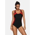 thumbnail image 6 of Attraco One Piece Women Sports Swimwear Sports Swimsuit Colorblock Swimwear Open Back Boyshort Bathing Suits Bikini Monokini, 6 of 7