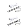 thumbnail image 3 of Decodeary Flashlight Outdoor Portable Rechargeable Stainless Steel LED Torch Penlight Fishing Handheld Hanging Light One Mode 1 2Set, 3 of 6