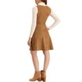 thumbnail image 3 of INSPIRE CHIC Pinafore Women's Sleeveless Casual Vintage Faux Suede t Shirt Dresses XS Brown, 3 of 6