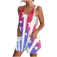 thumbnail image 2 of 4th of July Rompers Women Rompers for Women 2025 Womens Jumpsuits Casual Womens Rompers Summer Romper Women's Independence Day Print Pocket Romper Shorts, 2 of 5