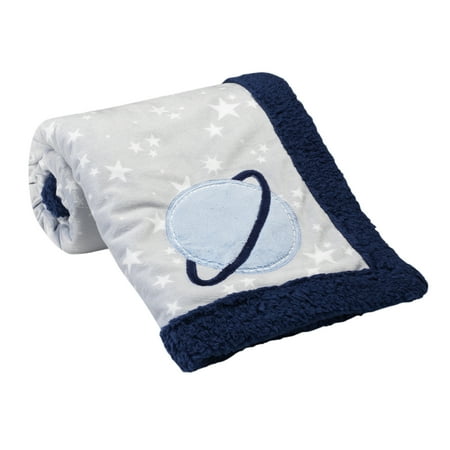 UPC: 0084122730335 | Lambs & Ivy Milky Way Baby Blanket – Blue  Gray  Modern  Celestial