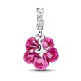 thumbnail image 3 of 925 Sterling Silver Hibiscus Dangle Charm for Bracelet Charms Bangle Pendant Jewelry, 3 of 4