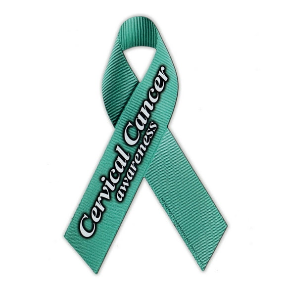 Magnetic Bumper Sticker - Cervical Cancer Support Ribbon - Awareness Magnet - 4.25" x 7"