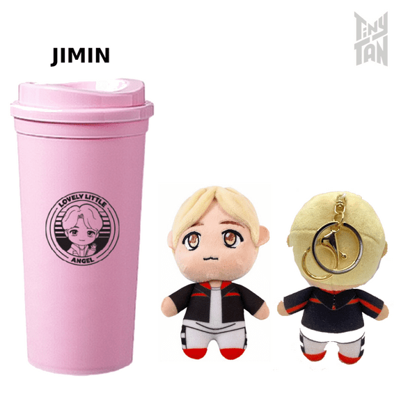 BTS TinyTAN Official BTS EcoCup Reusable Tumbler 16.9 oz - Jimin w/ Keyring