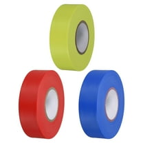 1"x147' Flagging Tape Non-Adhesive Neon Marking Tape for Tree Survey Boundaries, Red Blue Yellow 3 Pack