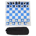 thumbnail image 2 of JUEGO DE AJEDREZ DE MESA, CUADRÍCULA BLANCA AZUL DE 95 MM REY ATRURA BOLSA DE ALMACENAMIENTO DE LA CREMALLERA PU PU DE CUERO PAD, AJEDREZ DE PLÁSTICO PARA CORTENIMENTO DIARIO, 2 of 7