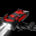 thumbnail image 1 of 4 en 1 bicicleta teléfono cargador soporte faro ciclismo luz (rojo 4000 mAh), 1 of 4