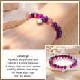 thumbnail image 4 of Gazdag Natural Stone Amethyst Healing Purple Bracelet in Stainless Steel, 4 of 7