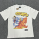 thumbnail image 1 of Camiseta holgada con estampado de letras de estilo americano de verano de Saintmichael para hombres y mujeres, manga corta, algodón de calle, 1 of 4