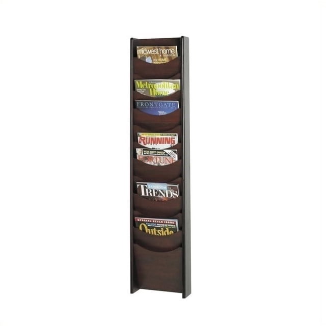 Scranton & Co 12-Pocket Wood Magazine Rack in Mahogany