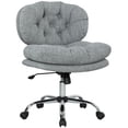 thumbnail image 1 of HOMCOM Armless Office Chair with Wide Thick Padded Seat,Tilt Function, Grey, 1 of 9