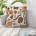 thumbnail image 6 of ZICANCN Decorative Throw Pillow Covers , Halloween Doodle Autumn Couch Sofa Decorative Knit Pillow Covers for Living Room Farmhouse 24"x24", 6 of 8