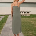 thumbnail image 3 of Adeawade Dresses For Girls Sleeveless Backless Pocket Loose Fit Beach Dress Summer Crewneck Dresses Versatile Wear M Light Gray, 3 of 6