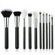thumbnail image 1 of Juego de brochas de maquillaje MACHAO negras brochas para base en polvo colorete lápiz labial pelo sintético Natural 10 piezas, 1 of 4