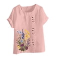 thumbnail image 5 of Xuyuer Women Tops Causal Summer Short Sleeve Oversized T Shirts Loose Blouses Fashion Round-Neck Comfy Women Tunic Tee Shirts Tops Loose Fit Regular Blouse, 5 of 5