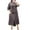 Bronze, variant on NaWent Cotton Linen Skirt 2 Piece Set Clearance Women's Summer Solid Round Neck 3/4 Sleeve Tops Skirt Suit Black L