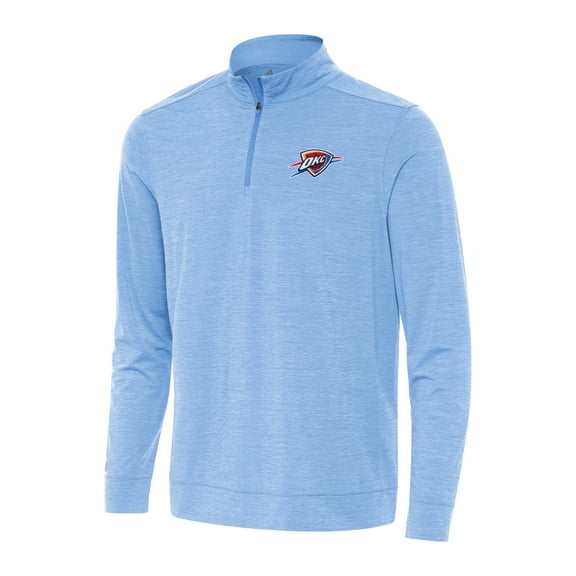 Men's Antigua Heather Powder Blue Oklahoma City Thunder Bright Quarter-Zip Top