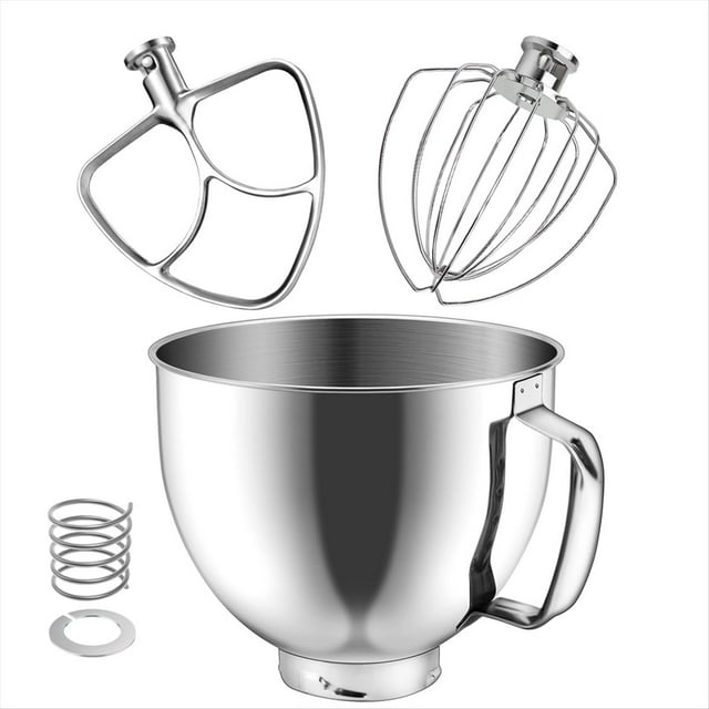 Kit de Accesorios de Repuesto de Acero Inoxidable, Compatible con para Batidora de Pie con Cabezal Inclinable de 4.5 A 5 Cuartos de Galón y Tazón.