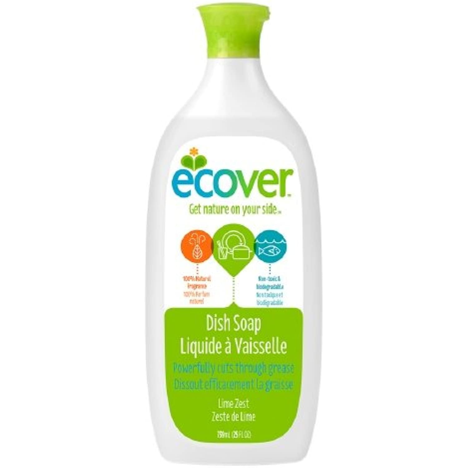 Ecover Liquid Dish Soap, Lime Zest 25 Fl Oz(Pack Of 3)