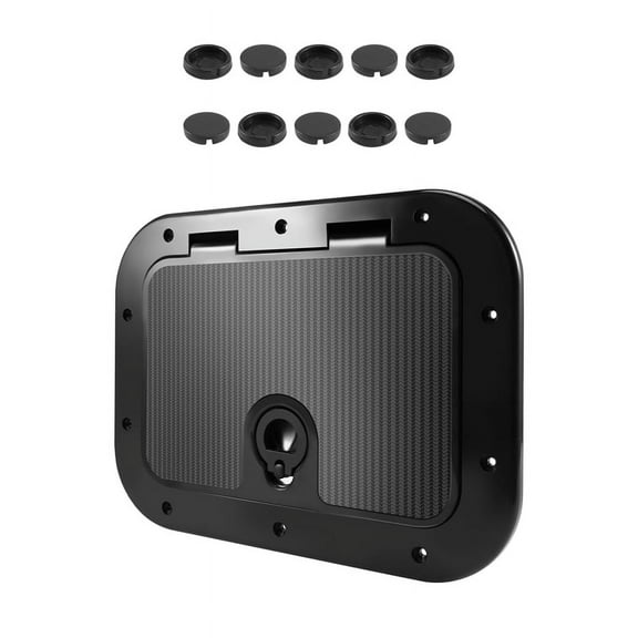 Marine Deck Plate Access Cover Pull Out Inspection Hatch with Latch for Boat Kayak Canoe, 14.96 x 11.02 Inch / 380 x 280mm -Black