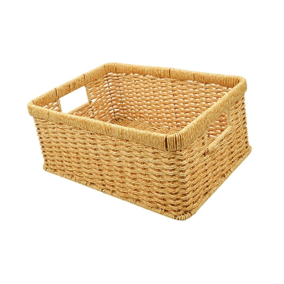 Rattan Basket for Storage Storage Bin for Shelf Farmhouse Kitchen Countertop Light 34x24x14cm