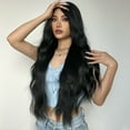thumbnail image 3 of BERON Black Wigs Long Wavy Wig for Women Curly Heat Resistant Synthetic Hair Wigs for Daily Used with Wig Cap, 3 of 6