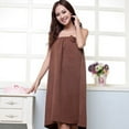 thumbnail image 1 of AMERTEER Women‘s Microfiber Robe Absorbent Bath Towel Solid Color Bow Shower Bath Robe, 1 of 3