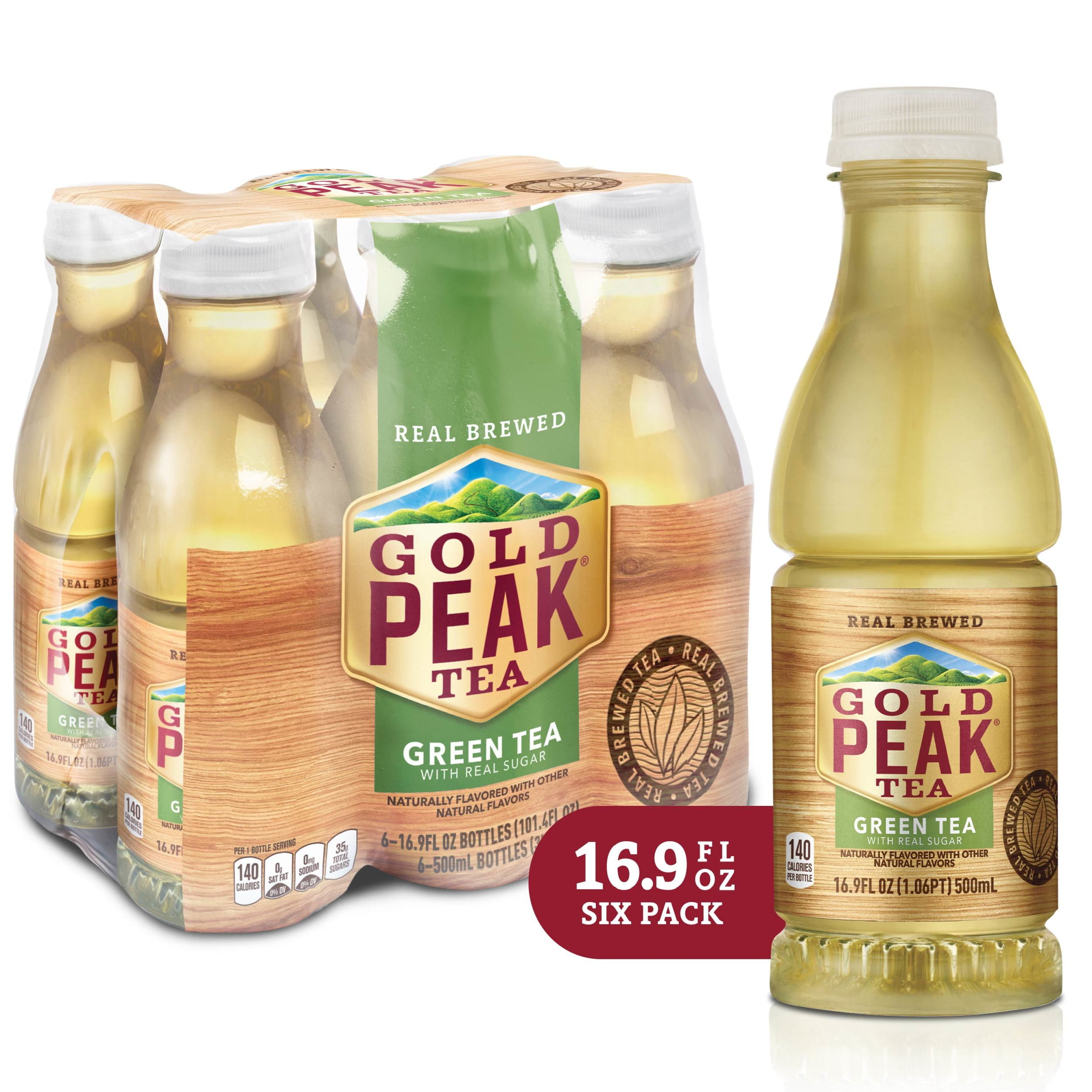 Healthy Iced Green Tea Brands Gold Peak Green Iced Tea Drink, 16.9 fl oz, 6 Pack - Walmart.com