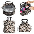 thumbnail image 2 of Beige and Black Leopard Pattern Drawstring Lunch Bag Women - Drawstring Lunch Bag Insulated for Work Office - Stain-Resistant Large Lunchbags for Women with Multi-Pockets, 2 of 6