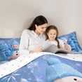 thumbnail image 5 of Homewish Kids Kawaii Snowman Bedding Comforter Set, Cute Blue Twin Comforter Sets, Merry Xmas Tree Bedding Set, Luxury Bedroom Decor, 5 of 8