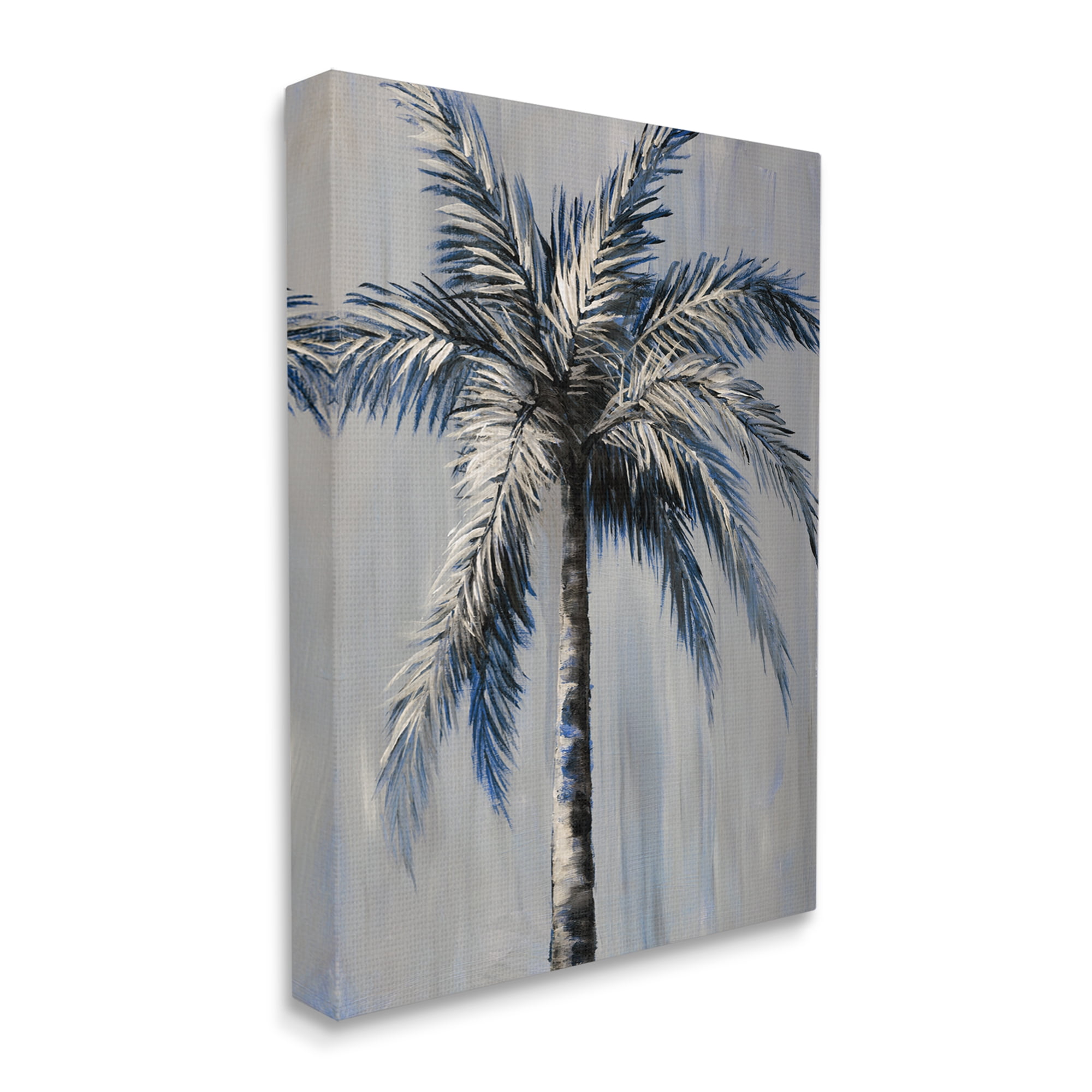 Stupell Industries Grey Modern Palm Tree Nature Painting Gallery Wrapped Canvas Print Wall Art, 16 x 20