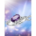 thumbnail image 5 of 0.78 Carat TCW Oval Cut Gemstone Created Amethyst 925 Sterling Silver Necklace Pendant with free 18 Chain, 5 of 7