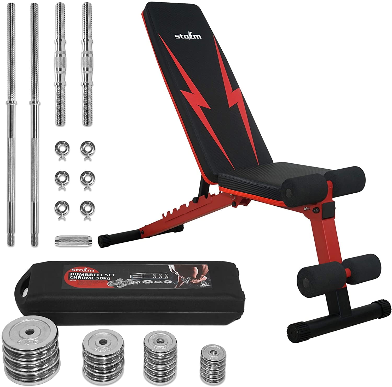 STOZM Deluxe Adjustable Weight Bench and Adjustable ...