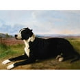 thumbnail image 2 of Rosa Bonheur 14x11 Black Ornate Wood Framed Double Matted Museum Art Print Titled: Portrait&nbsp;Of a Mastiff-Labrador in a Landscape, 2 of 5