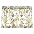 thumbnail image 7 of Yayeee Kitchen Curtains Tier Pair Light Filtering 27"x36" Rod Pocket Short Cafe Window Panel, Purple Birds Teapots, 7 of 7
