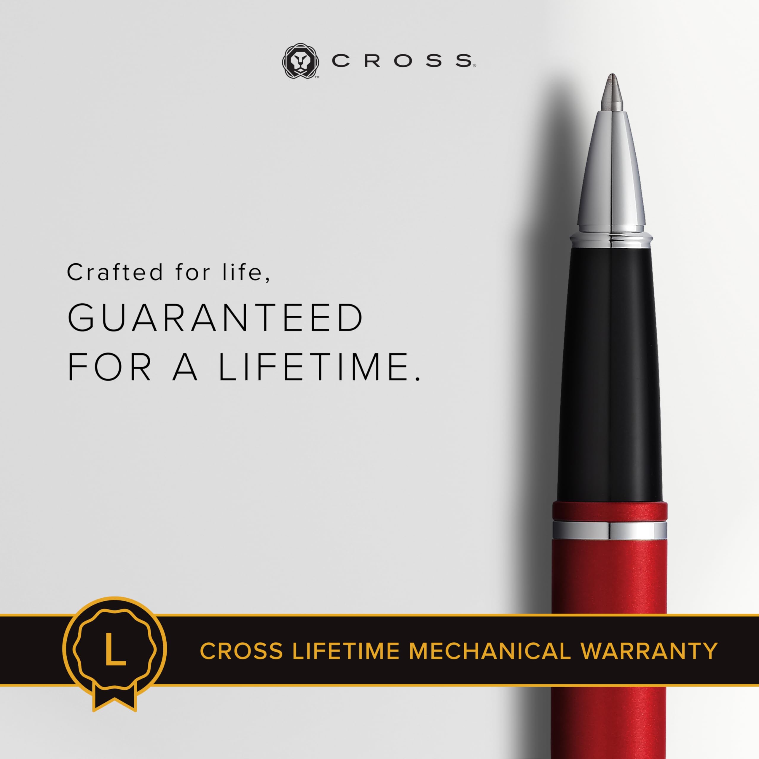 Cross Calais Refillable Gel Ink Rollerball Pen, Medium Rollerball, Includes Premium Gift Box - Matte Metallic Crimson
