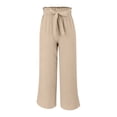 thumbnail image 3 of JJHGVB Palazzo Pants Wide Leg Pants Woman Women's Fashion Clothes For Every Occasion Cotton Linen Cardigan Summer Chic Womens Casual Pants Women'S Pants Beige L, 3 of 9