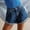 Dark Blue, variant on Women's Summer Jean Shorts Trendy Stretchy Casual High Waisted Denim Short Folded Hem Jean Shorts with Pockets